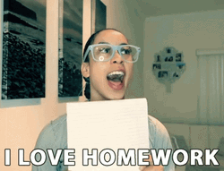 Nerd Girl Love Homework GIF