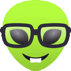 Nerdy Alien Sticker GIF