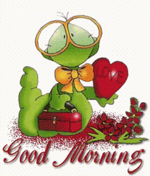 Nerdy Green Worm Love Good Morning GIF