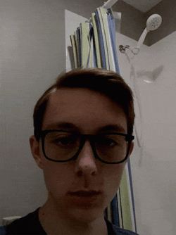 Nerdy Guy Flashing Nose Pimple Popping GIF