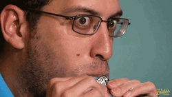 Nerdy Guy Suck A Gum GIF