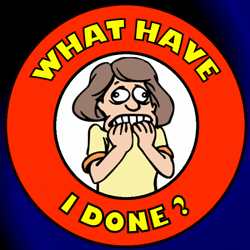 Nervous Animated Woman What Have I Done GIF