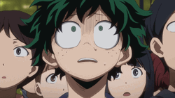 Nervous Midoriya Looking Up GIF