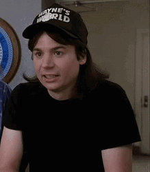 Nervous Mike Myers Looking Around Waynes World GIF