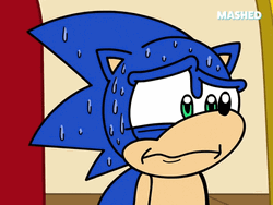Nervous Sweat Of Sonic The Hedgehog GIF
