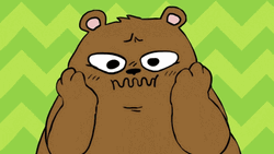 Nervous Sweating Cartoon Bear GIF