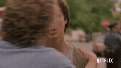 Netflix Ad Man And Woman Hugging GIF