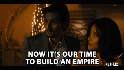 Netflix Ad Man And Woman Saying Now Its Our Time To Build An Empire GIF