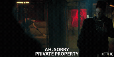 Netflix Ad Man With Mask Ah Sorry Private Property GIF