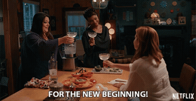 Netflix Ad Three Women Toasting With Drinks GIF