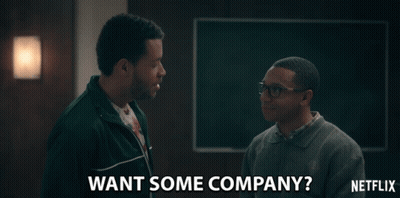 Netflix Ad Two Men Talking Want Some Company GIF