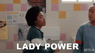 Netflix Ad Two Women In Bathroom Lady Power GIF