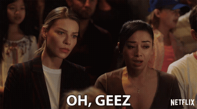 Netflix Ad Two Women Saying Oh Geez GIF