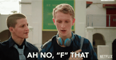Netflix Ad Two Young Men Saying Ah No F That GIF