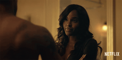 Netflix Ad Woman And Man Looking At Each Other GIF