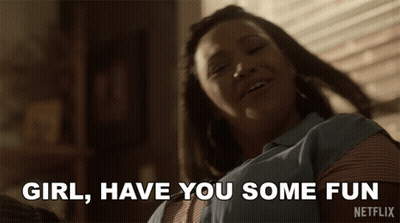 Netflix Ad Woman Laughing Saying Girl Have You Some Fun GIF