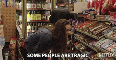 Netflix Ad Woman Looking At Candy GIF