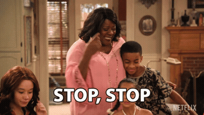 Netflix Ad Woman on Cell Phone Saying Stop Stop