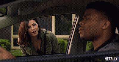 Netflix Ad Woman Talking to Man