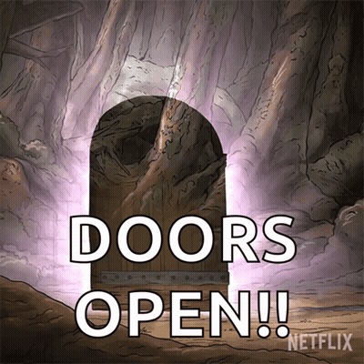 Netflix Advertisement Wooden Door In Woods GIF