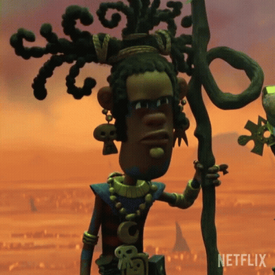 Netflix Cartoon Character Holding Staff GIF