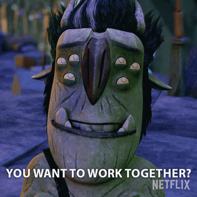 Netflix Troll Smiling Asking To Work Together GIF