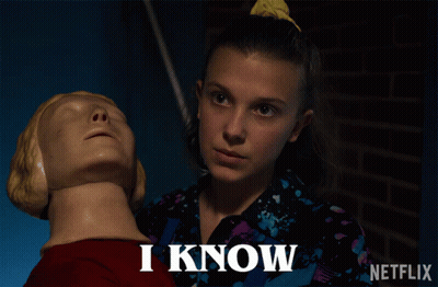 Netflix Woman Holding Mannequin Neck Saying I Know GIF