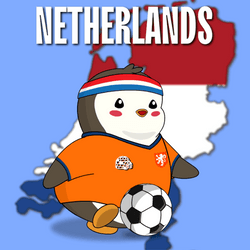 Netherlands Penguin Running With Football GIF