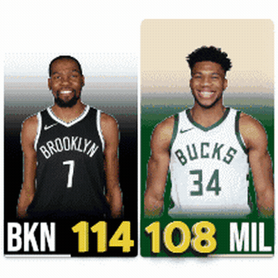 Nets Player 7 And Bucks Player 34 GIF