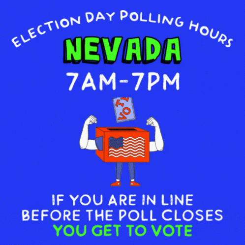 Nevada Election Day Polling Hours 7Am-7Pm Poster GIF