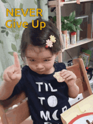 Never Give Up Cute Kid GIF