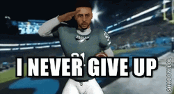 Never Give Up Football Player Salute GIF