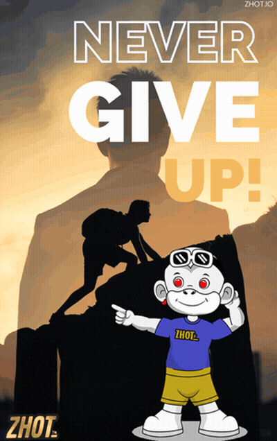 Never Give Up Poster With Monkey GIF