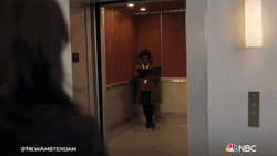 New Amsterdam Veronica Fuentes About To Ride Elevator GIF