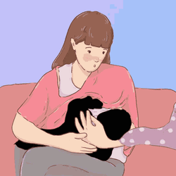 New Baby Mom Breastfeeding  GIF
