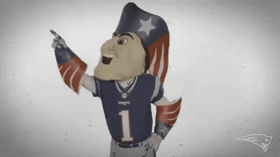 New England Patriots Mascot Pointing With Hat GIF