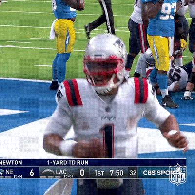 New England Patriots Player Running With Ball GIF