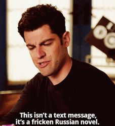 New Girl Winston Schmidt Long Text Message Reaction  GIF