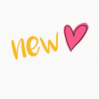 New In Yellow With Pink Heart GIF