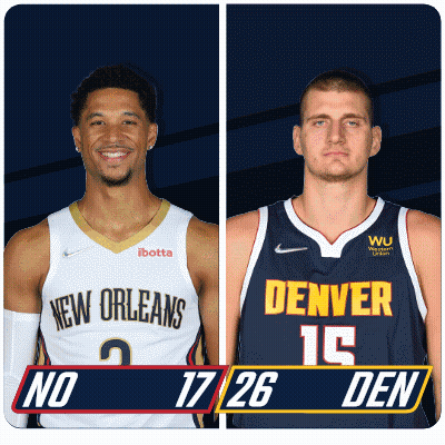 New Orleans And Denver Basketball Players Standing Together GIF
