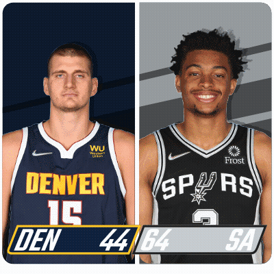 New Orleans And Denver Basketball Players Standing Together GIF