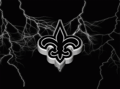 New Orleans Saints Logo On Black Background GIF