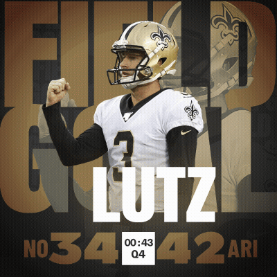 New Orleans Saints Lutz Holding Fist In Air GIF