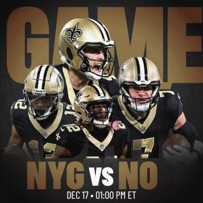New Orleans Saints Vs NYC Giants Poster GIF