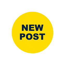 New Post Impact Font Letter In Yellow Circle GIF