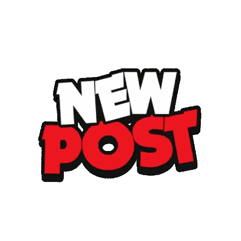 New Post Logo In Red And White Sticker