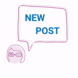 New Post Pop In Effect, Pink And Blue GIF