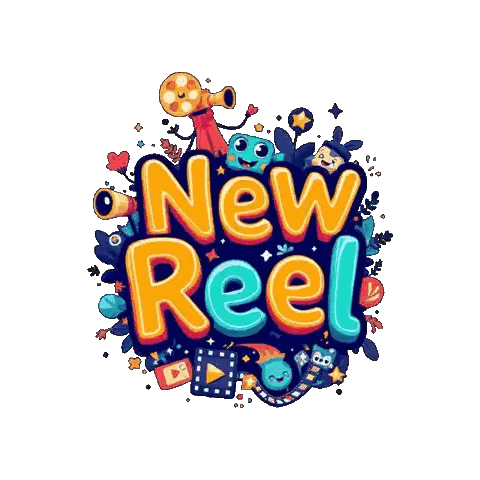 New Reel Company Logo With Cartoon Characters Sticker