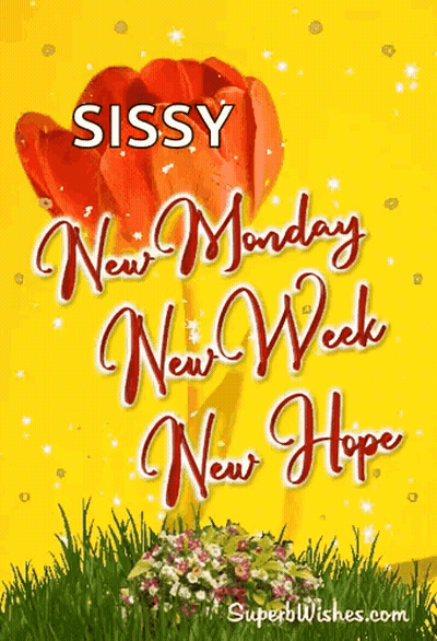 New Week Hope Card With Red Tulip GIF