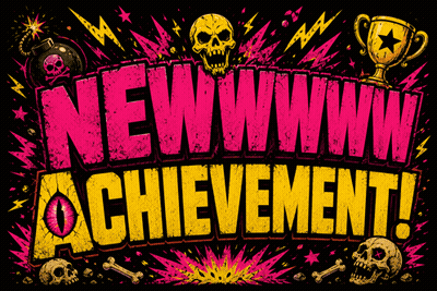 New WWW Achievement Poster With Skulls And Bones GIF